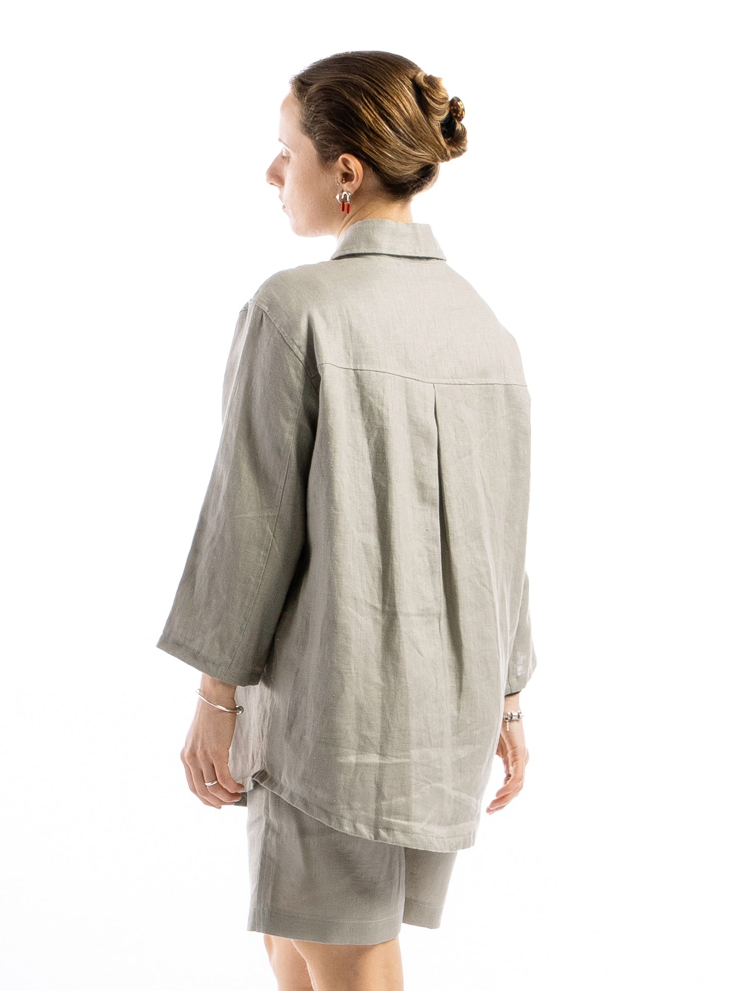 Linen Button-up Shirt GAYA Grey