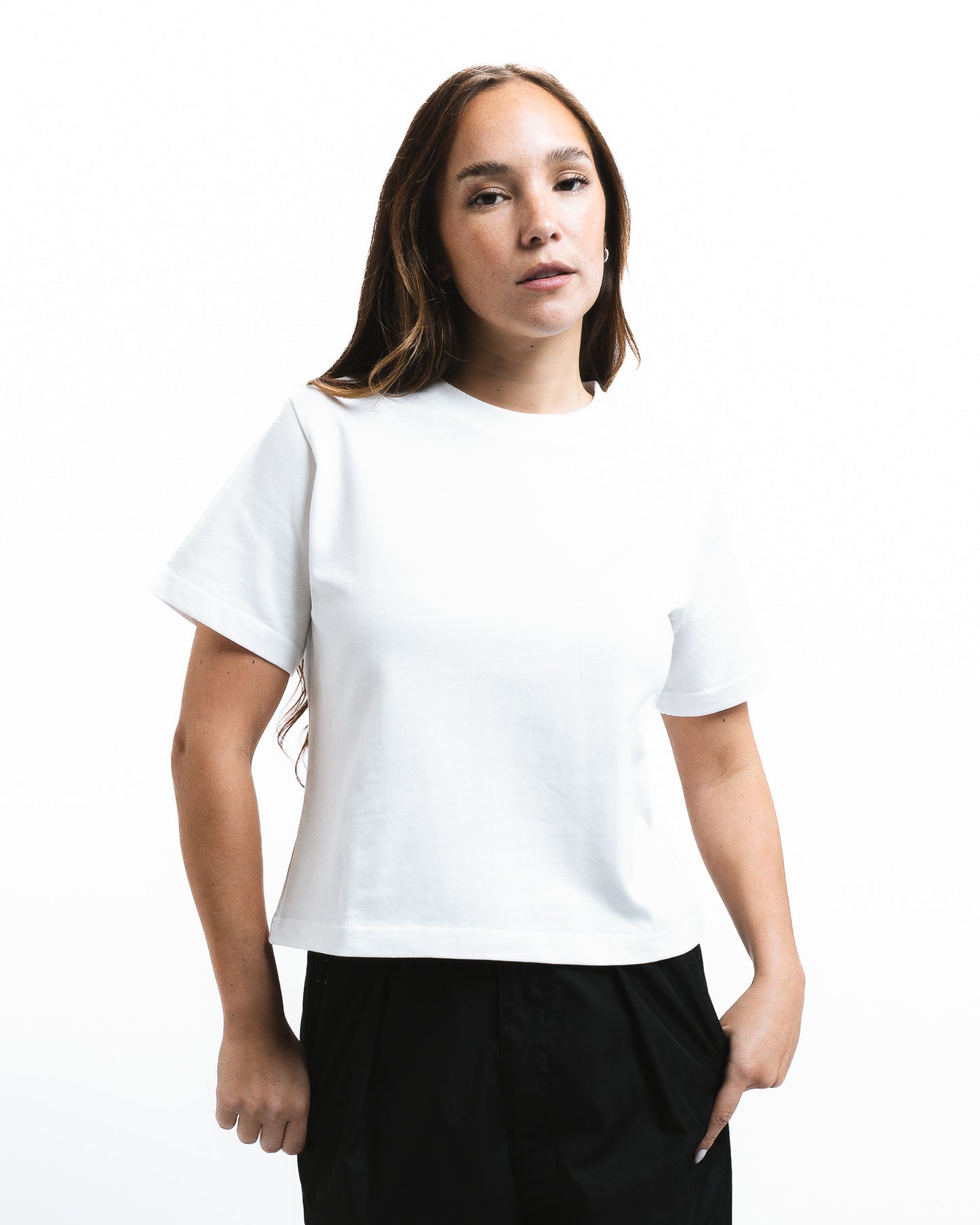 Crew Neck 100% Heavy Cotton T-shirt White
