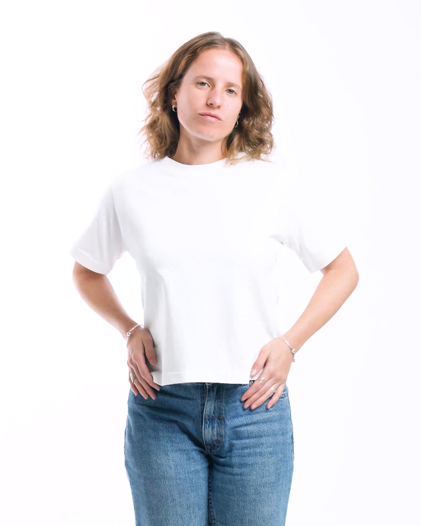 Crew Neck 100% Heavy Cotton T-shirt White