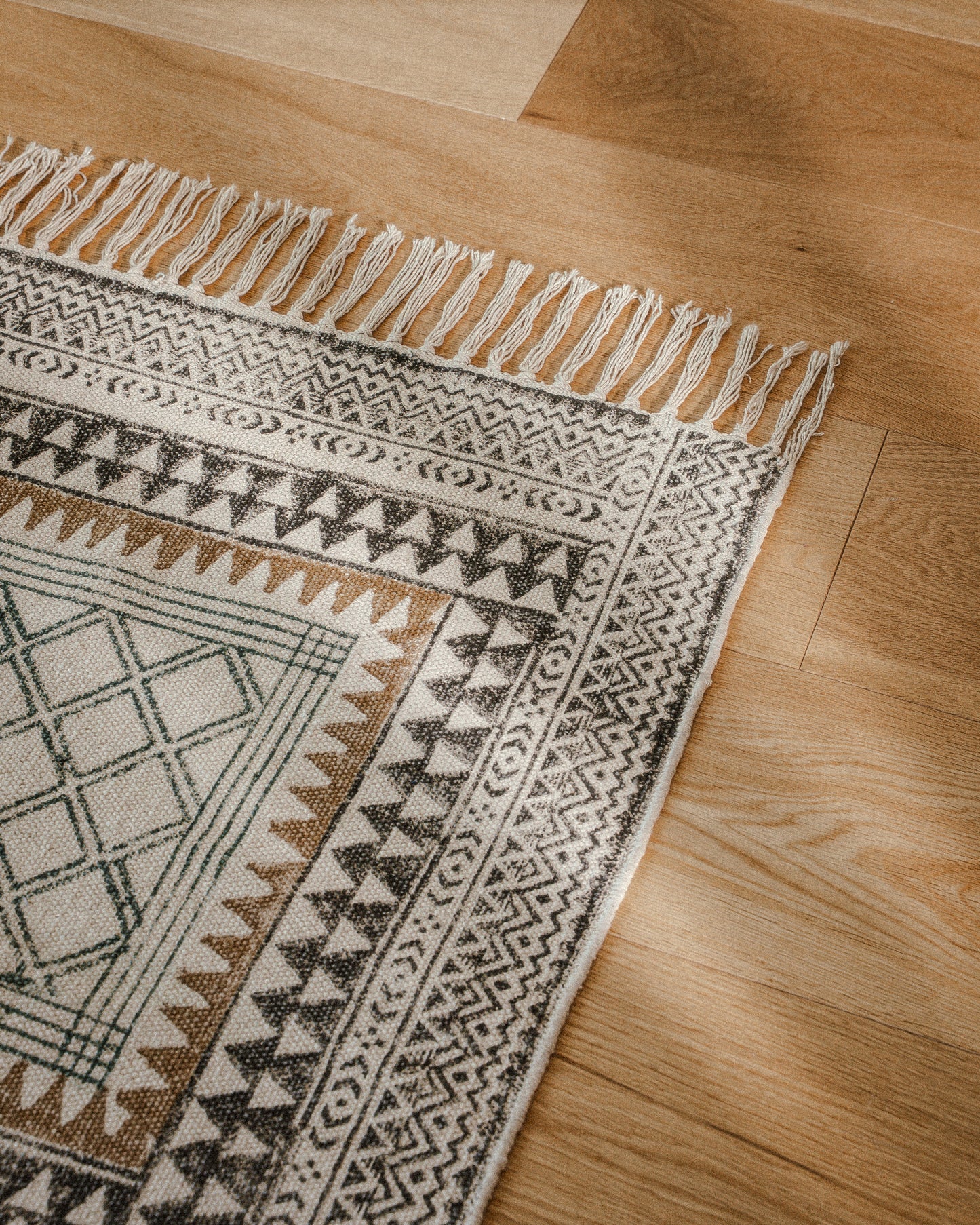 especie humana block print rugs