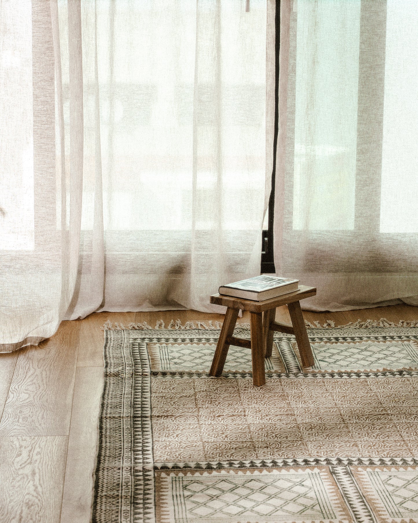 especie humana block print rugs
