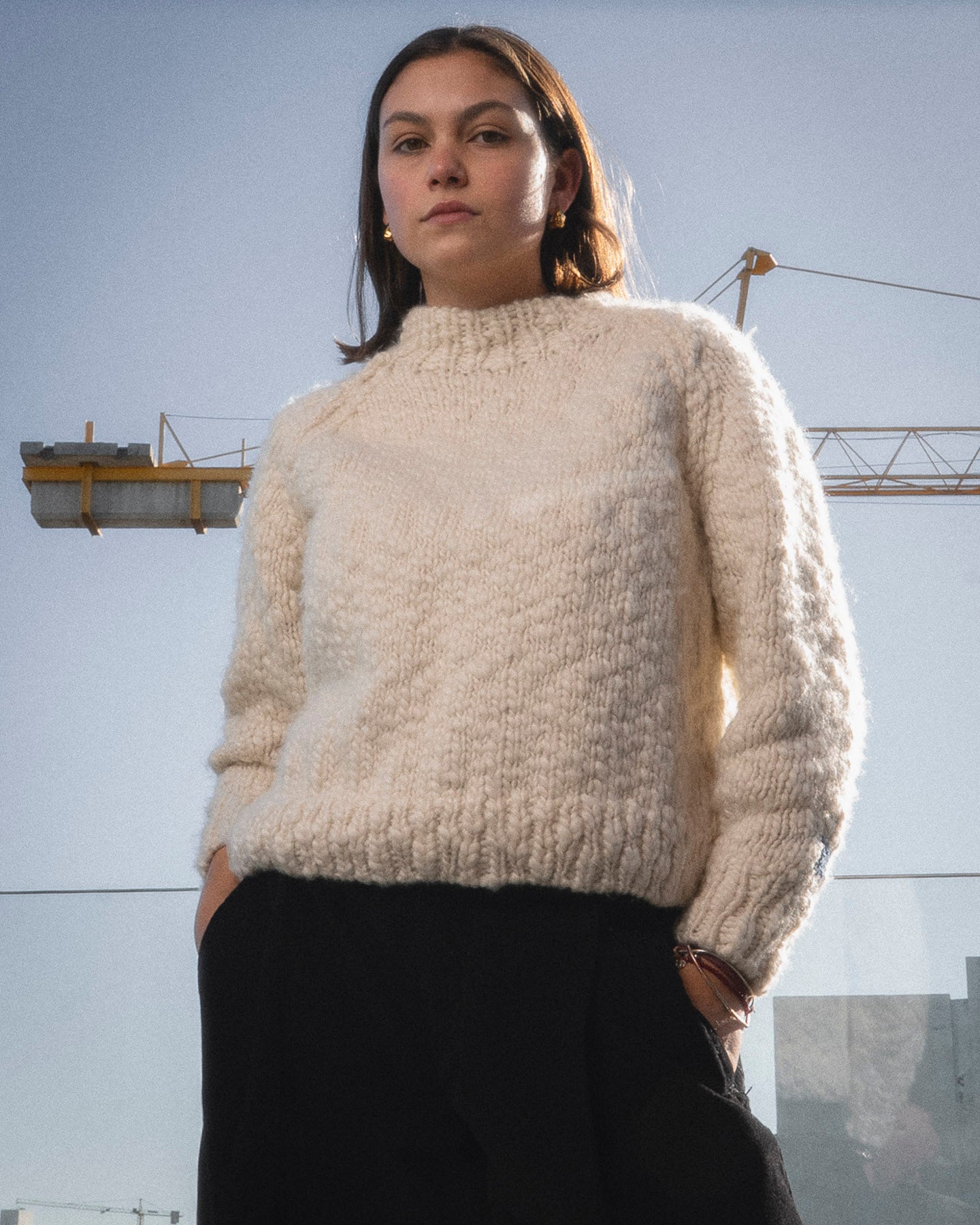 Buzo Lana Merino y Seda GARIN Crudo