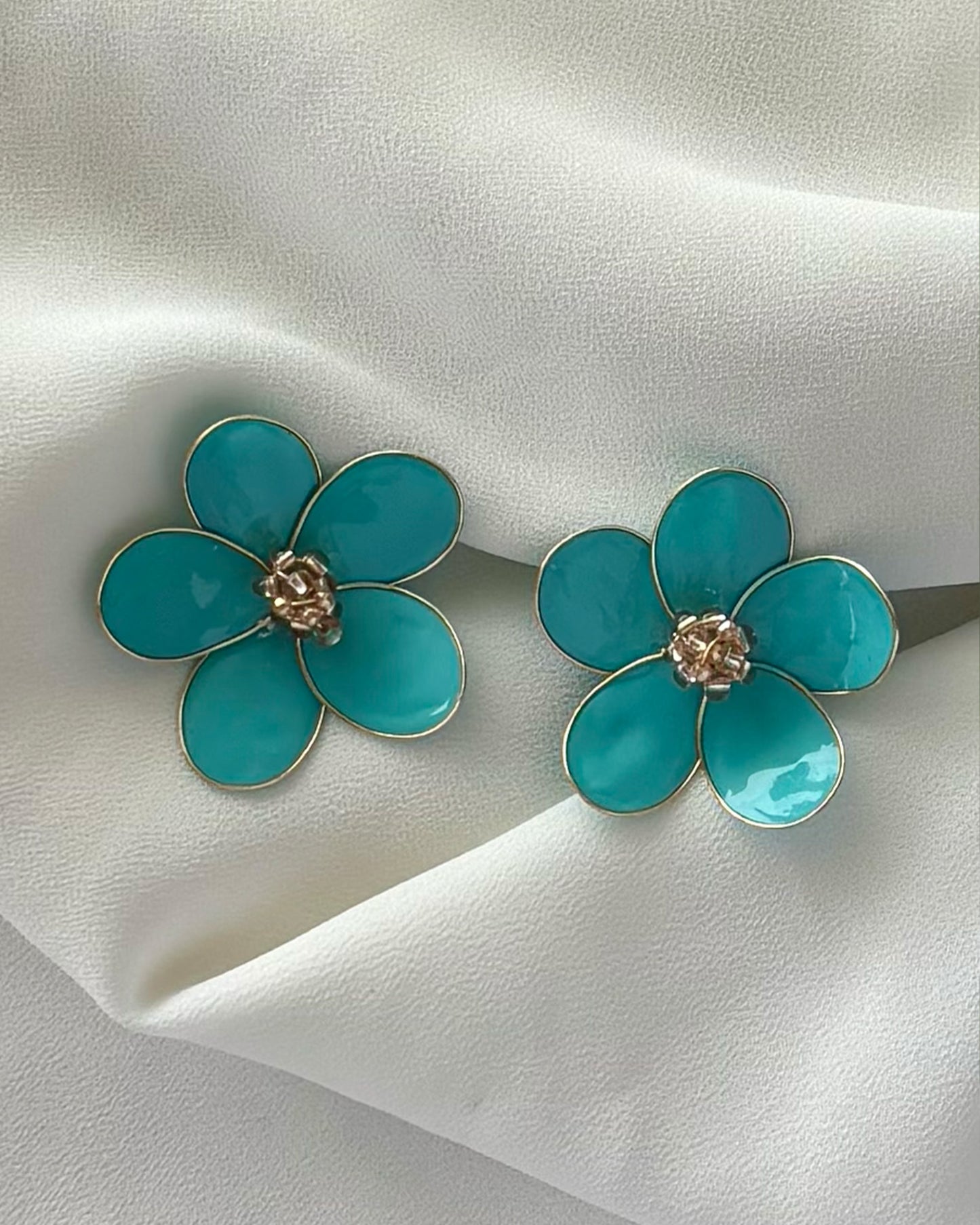 Midi Flor Turquesa y Champagne