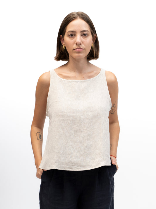 Musculosa de lino SOL Beige