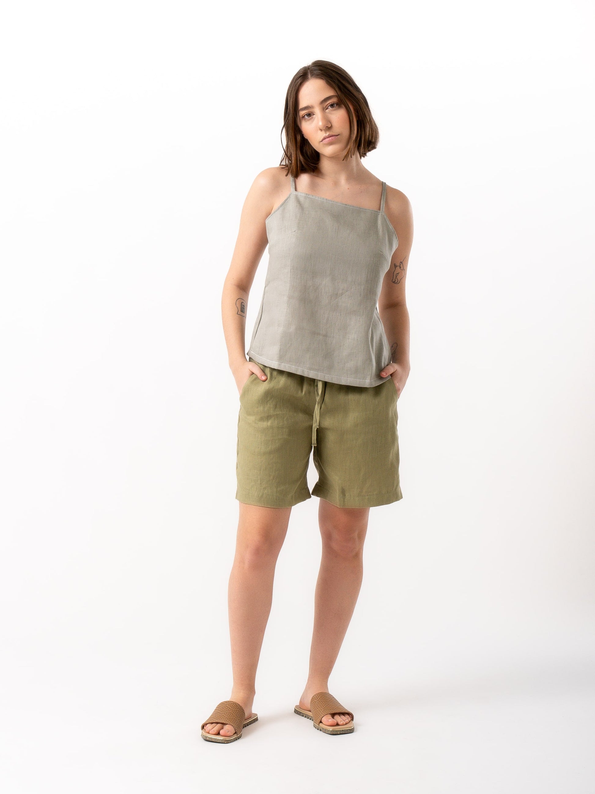 Grey linen top