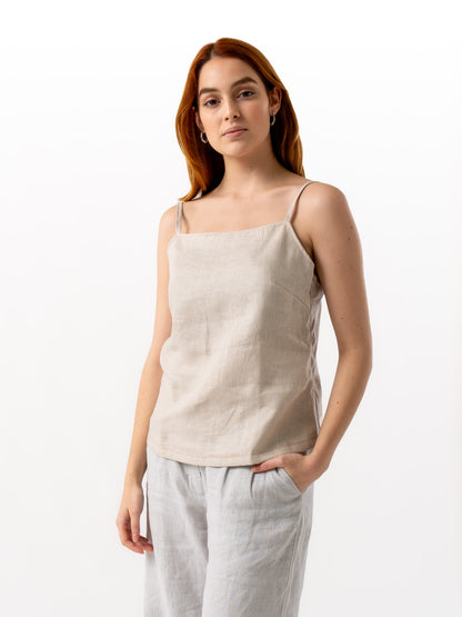 Top de lino COSTERO Beige