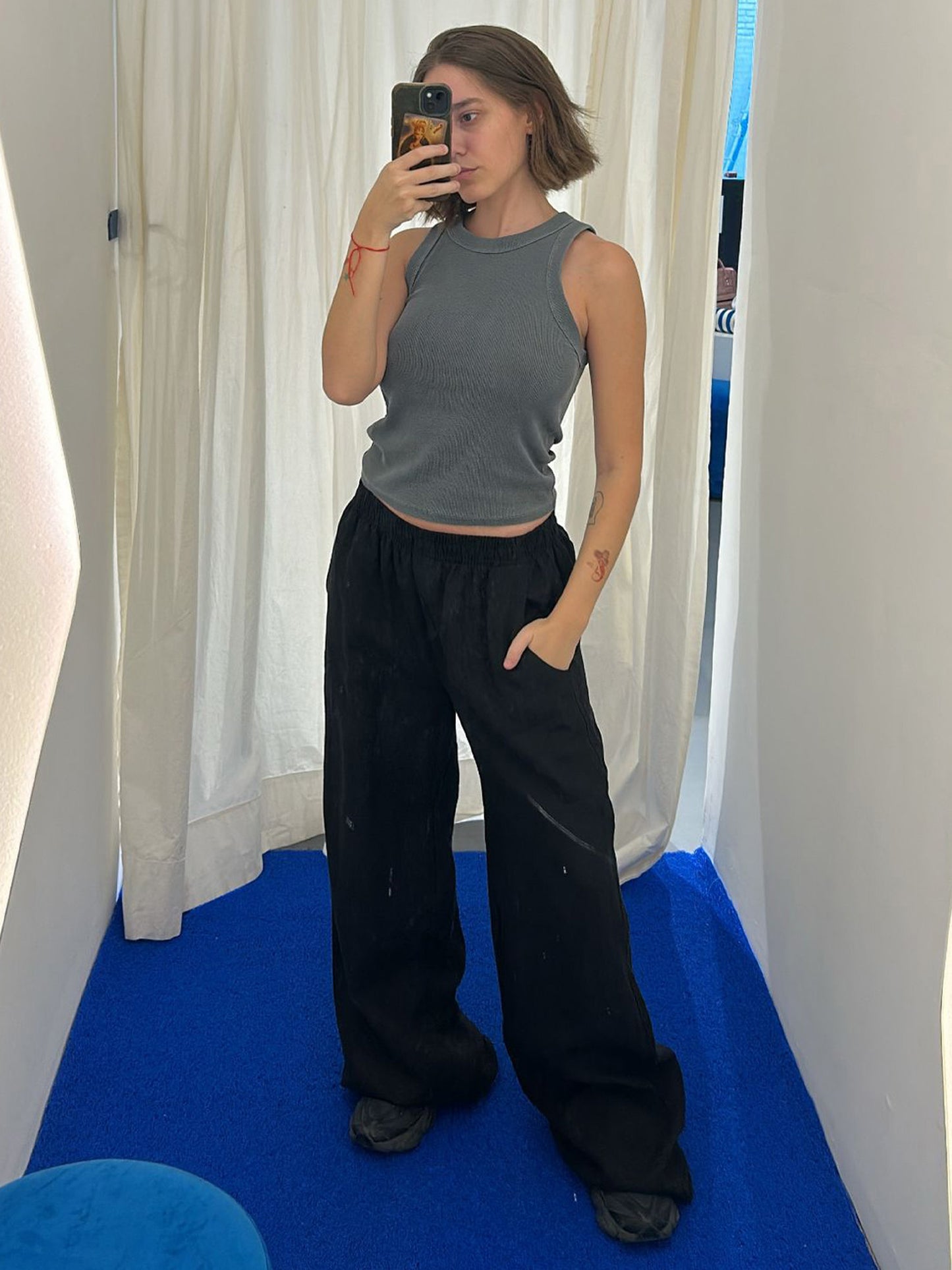 Pantalón de lino Elastizado VIÑEDO Negro