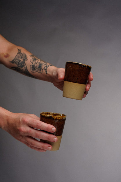 Set de 2 Vasos FIBRA - Marrón