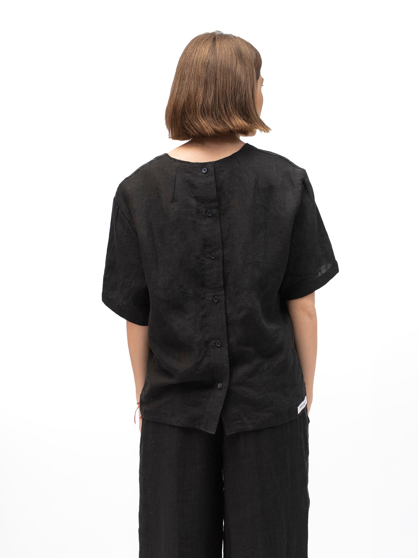 חולצה גולדן אאור פשתן שחור