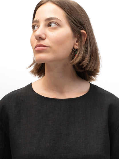 חולצה גולדן אאור פשתן שחור