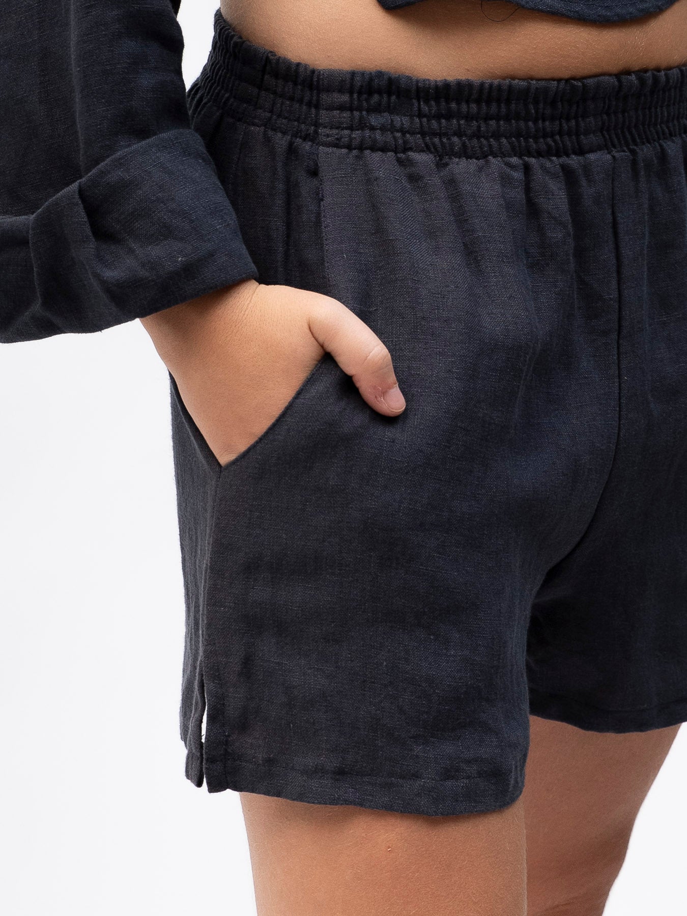 Short de lino Elastizado BOKER Azul Marino