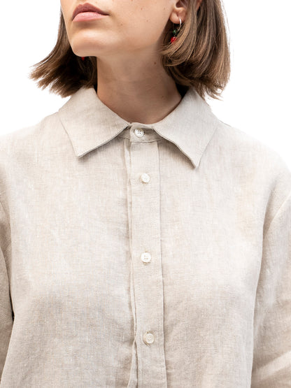 Linen Button-up Shirt EREV Beige