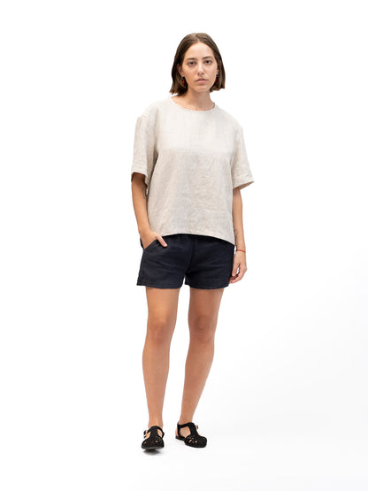 Remera de lino GOLDEN HOUR Beige
