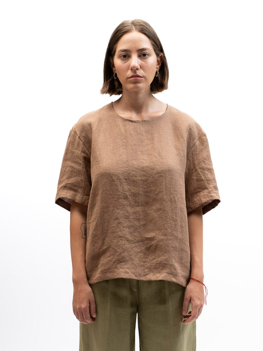 Remera de lino GOLDEN HOUR Marrón