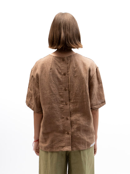 חולצה גולדן אאור פשתן חום