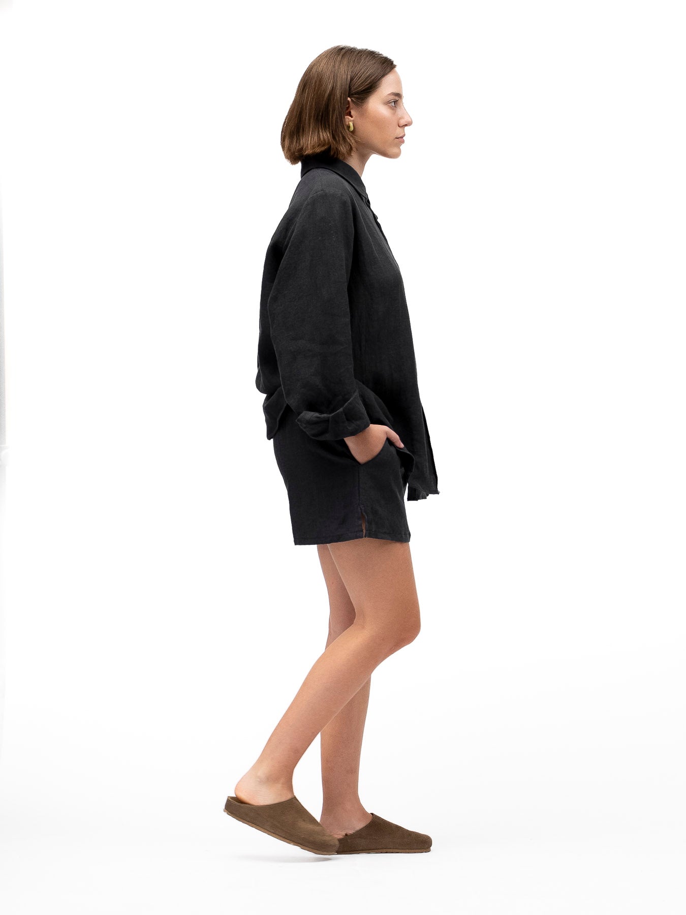 Linen Shorts BOKER Black