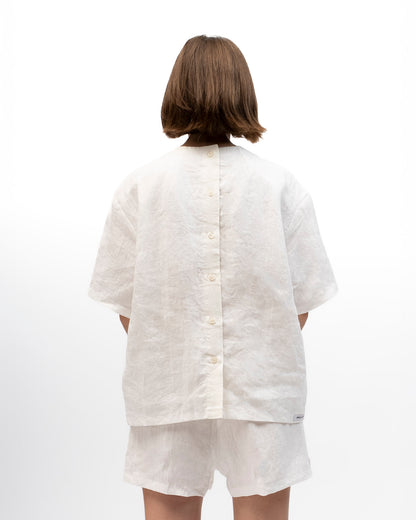 חולצה גולדן אאור פשתן לבן