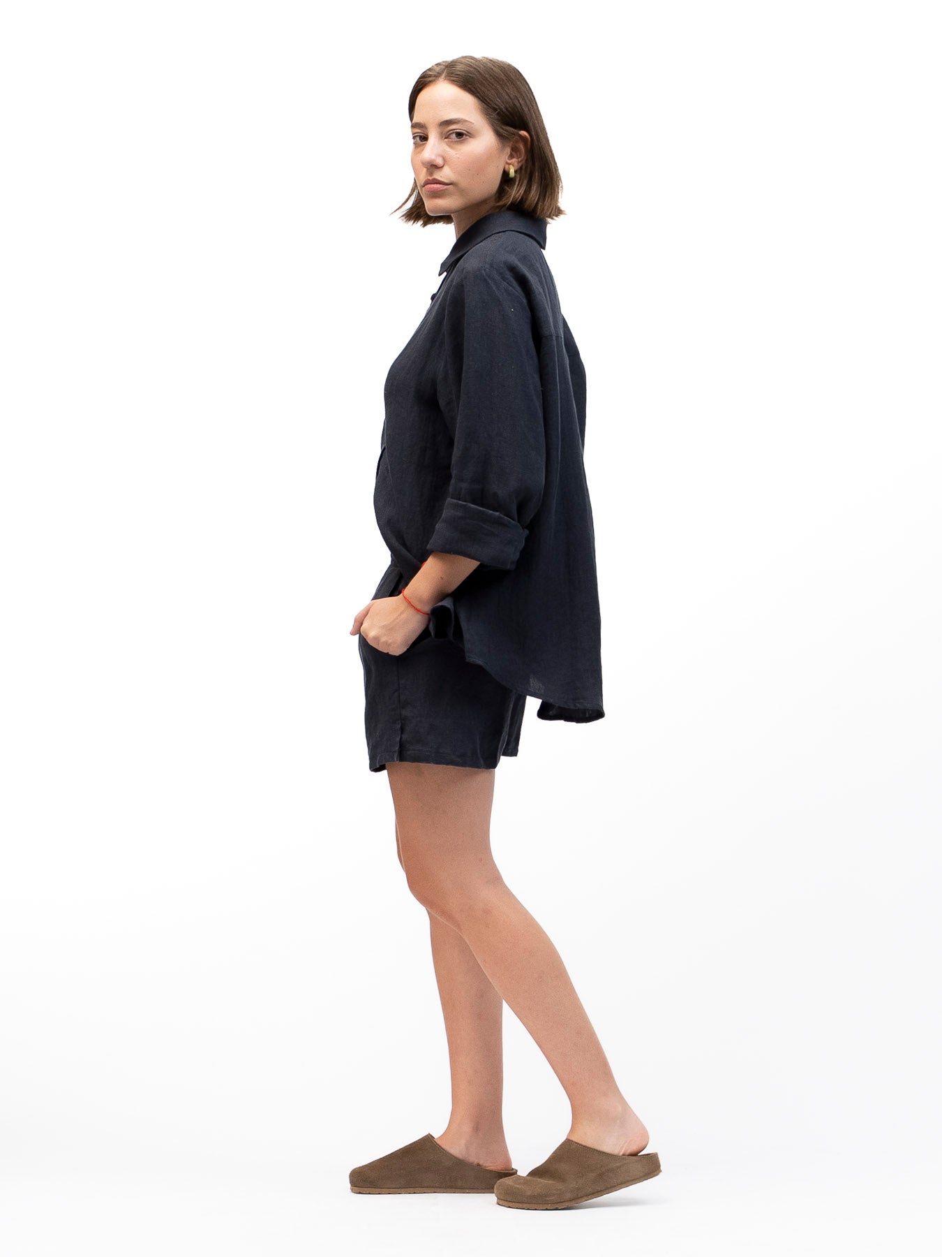 Short de lino Elastizado BOKER Azul Marino