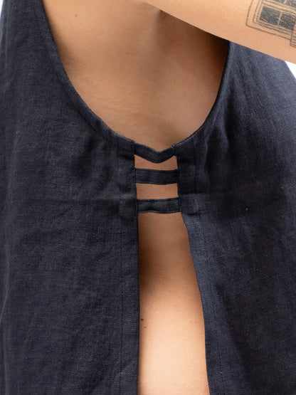 גופייה סול פשתן כחול נייבי