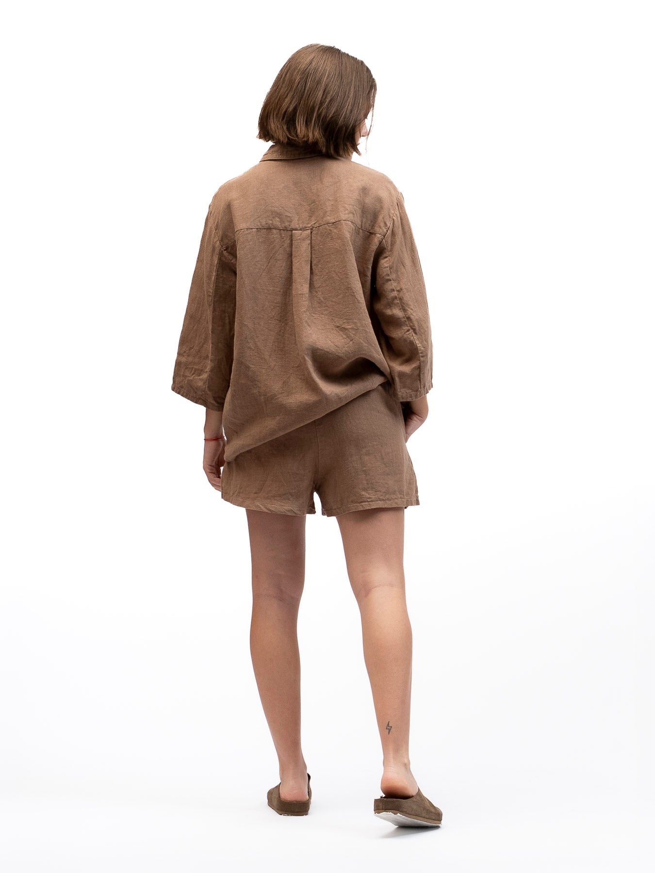 Linen Shorts BOKER Brown