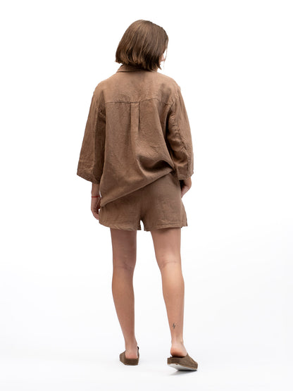 Linen Shorts BOKER Brown