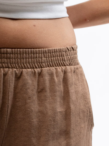 Linen Shorts BOKER Brown