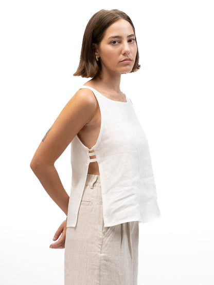 Musculosa de lino SOL Blanco