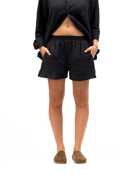Linen Shorts BOKER Black