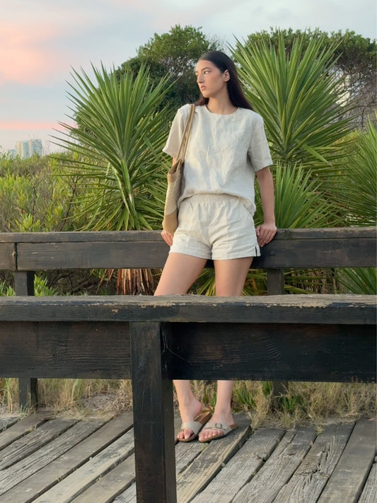 Linen Shorts BOKER Beige