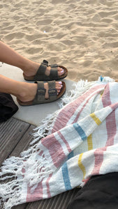 beach vibes throw blanket. tablecloth. home decor tel aviv israel. picnic. vibes שמיכה לים ולפיקנית מתאימה גם למיטה. בית