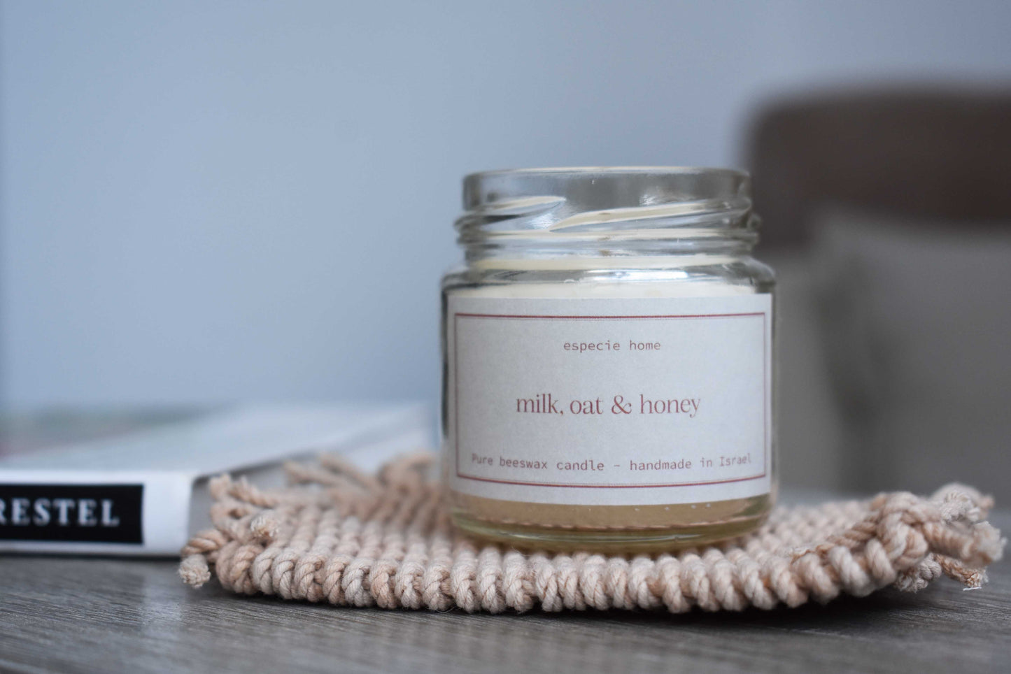 Milk, Oat & Honey Glass Jar Beeswax Candle